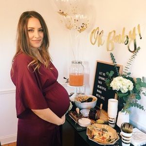 Wine bell sleeve floor length dress